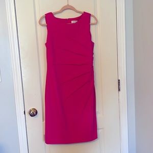 Pink Calvin Klein size 10 ruched sheath dress
